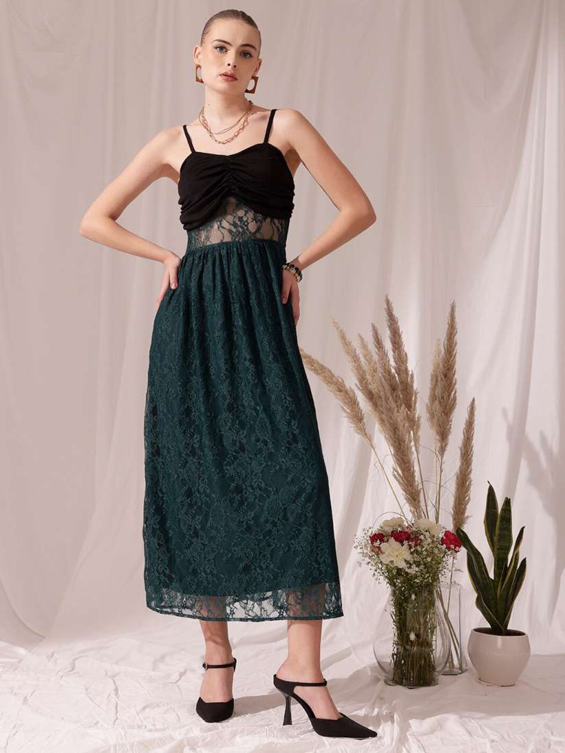 Myntra lace dress clearance