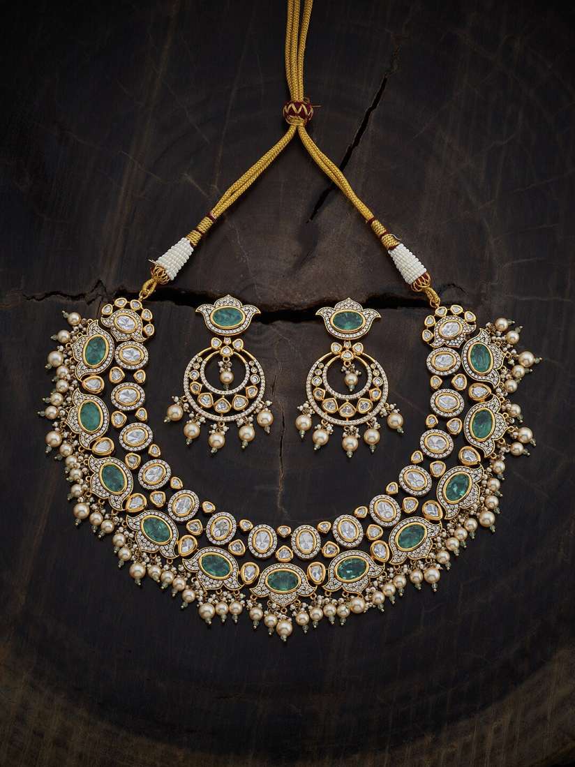 Buy Kushal s Fashion Jewellery Kundan Studded Necklace Earrings Jewellery Set for Women 28969536 Myntra
