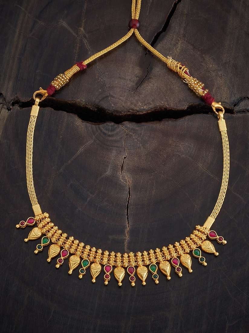 Buy Kushal s Fashion Jewellery 92.5 Pure Silver Gold Plated Temple Necklace Necklace and Chains for Women 28970010 Myntra
