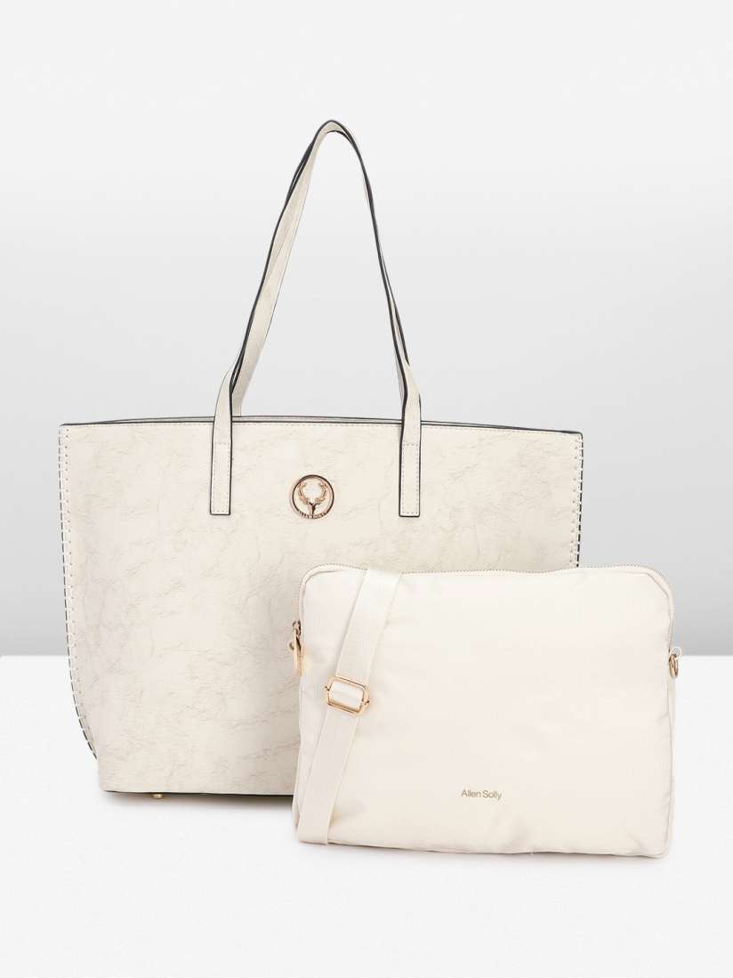 Buy Allen Solly Oversized Shopper Tote Bag with Pouch Handbags for Women 28971338 Myntra