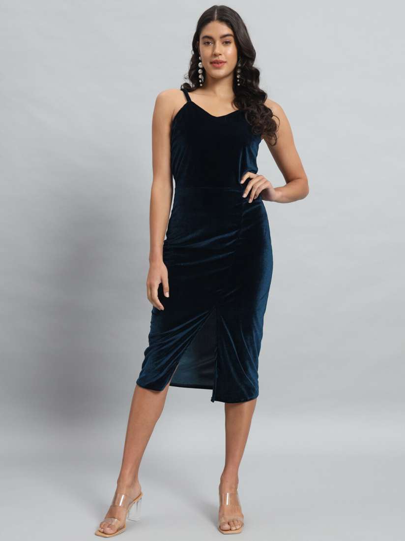 Velvet dress myntra top