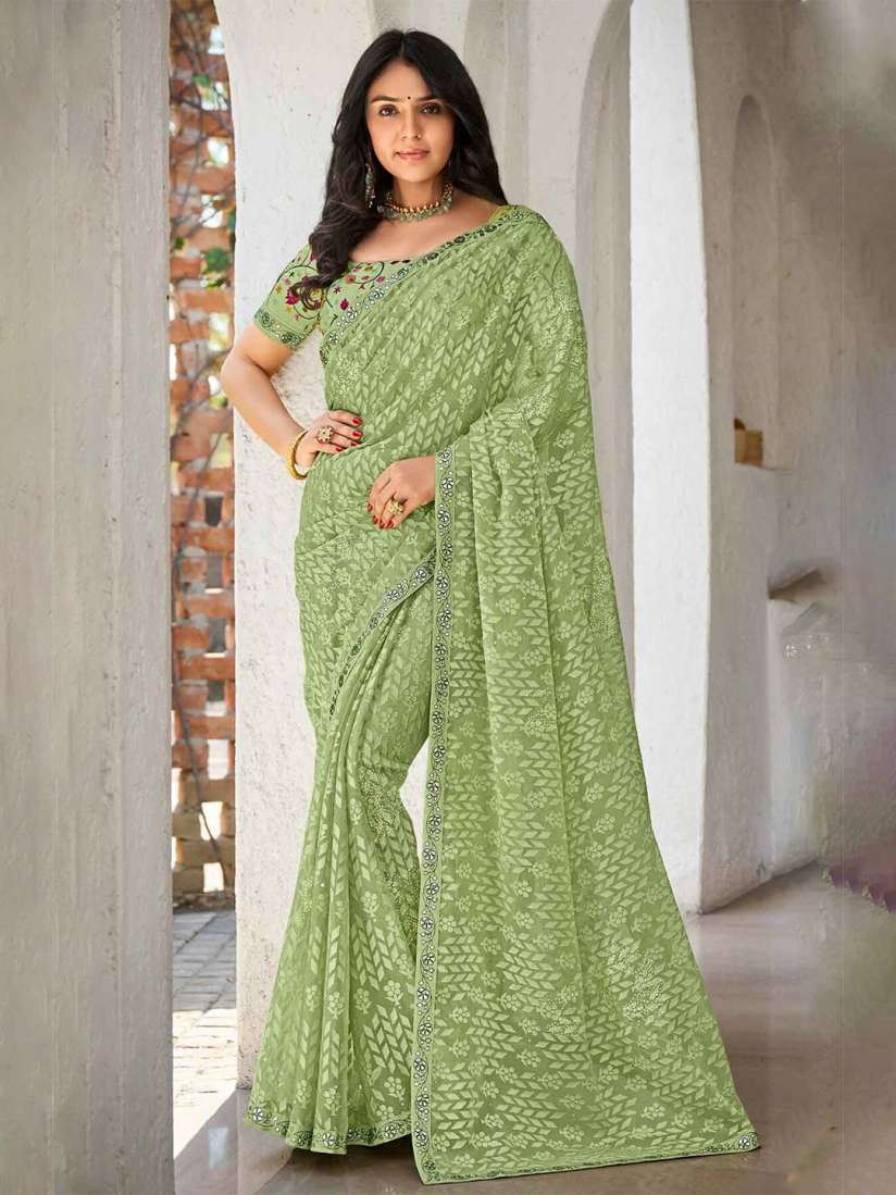 Buy Laxmipati Floral Printed Mirror Work Brasso Saree Sarees for Women 28977622 Myntra