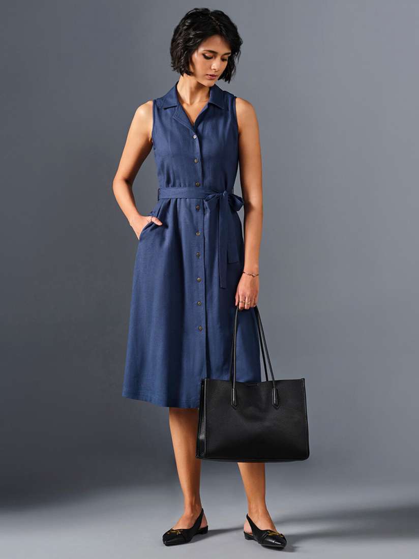 Collared sleeveless shirt dress new arrivals
