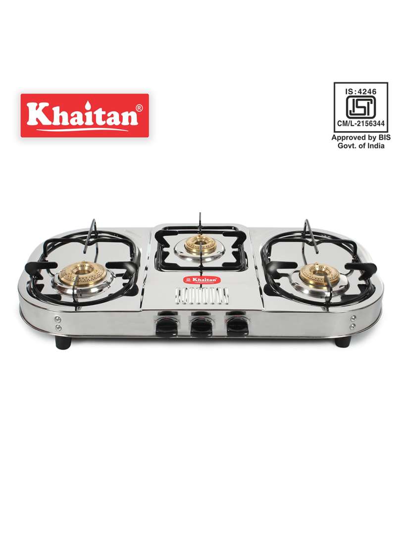 Khaitan gas stove 3 burner price deals