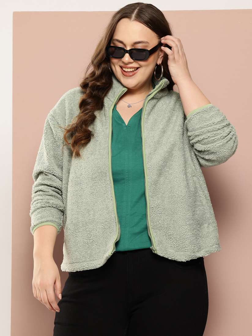 Buy Sztori Plus Size Women Sherpa Fleece Tailored Jacket Jackets for Women 28984754 Myntra