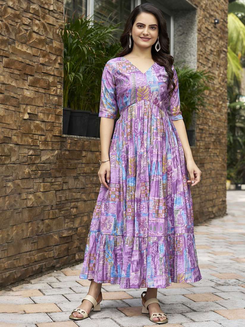 Buy CHANSI Floral Printed Puff Sleeve Maxi Dress Dresses for Women 28990928 Myntra