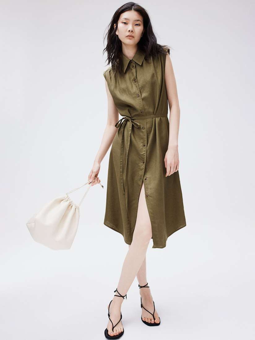 Buy H M Linen Blend Shirt Dress Dresses for Women 28991686 Myntra