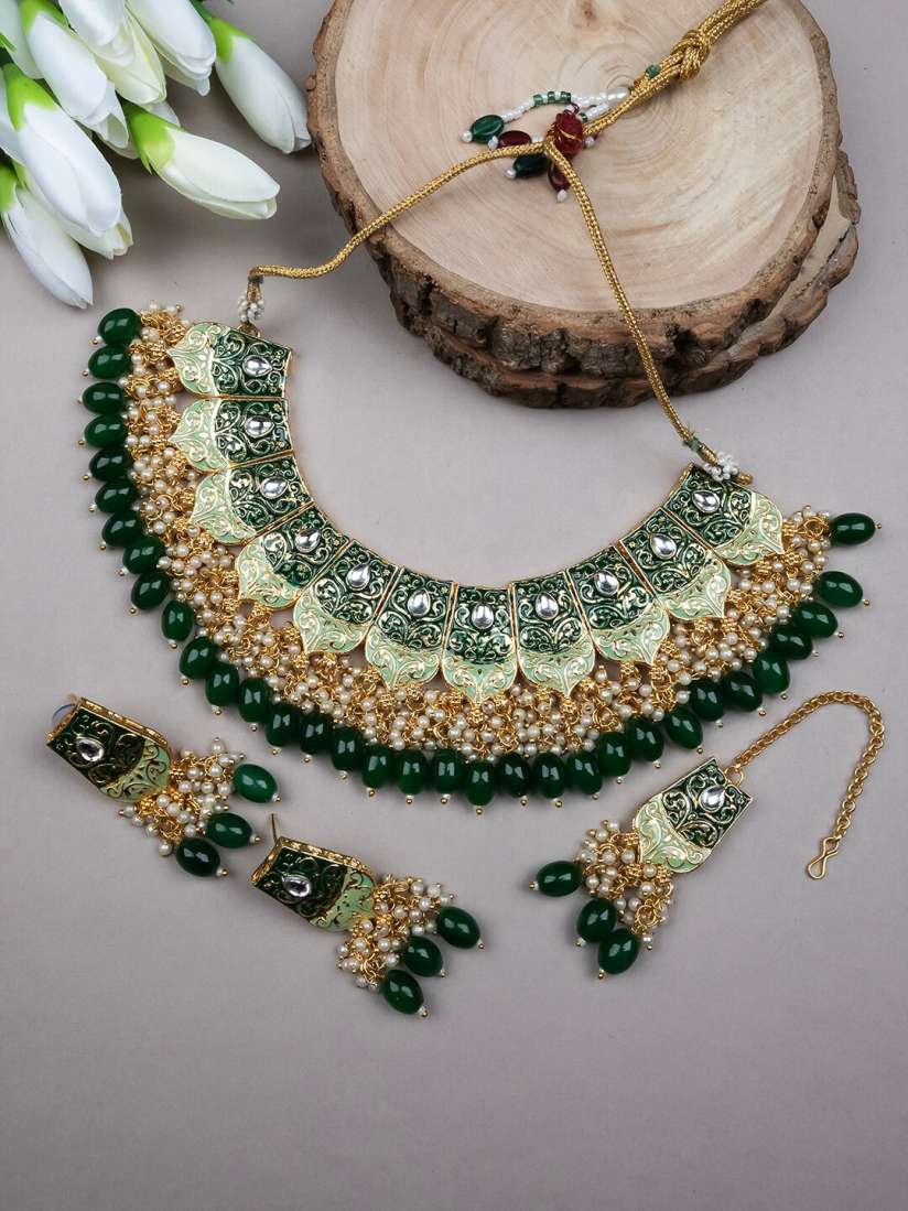 Buy StileAdda Gold Plated Kundan Meenakari Jewellery Set Jewellery Set for Women 29002856 Myntra