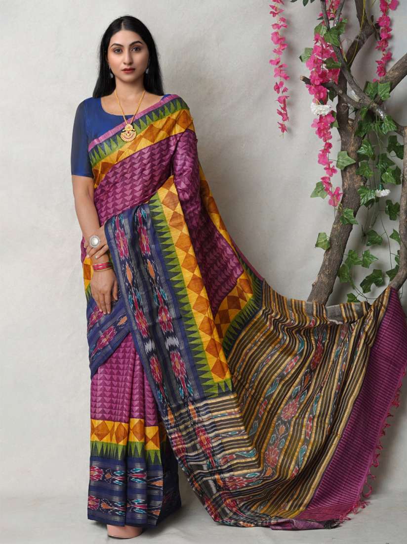Buy Unnati Silks Ethnic Motifs Pure Silk Tussar Saree Sarees for Women 29005554 Myntra