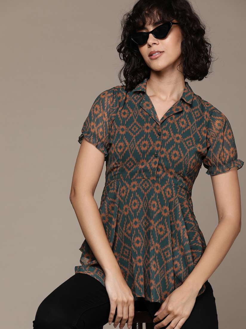 Longline peplum top discount