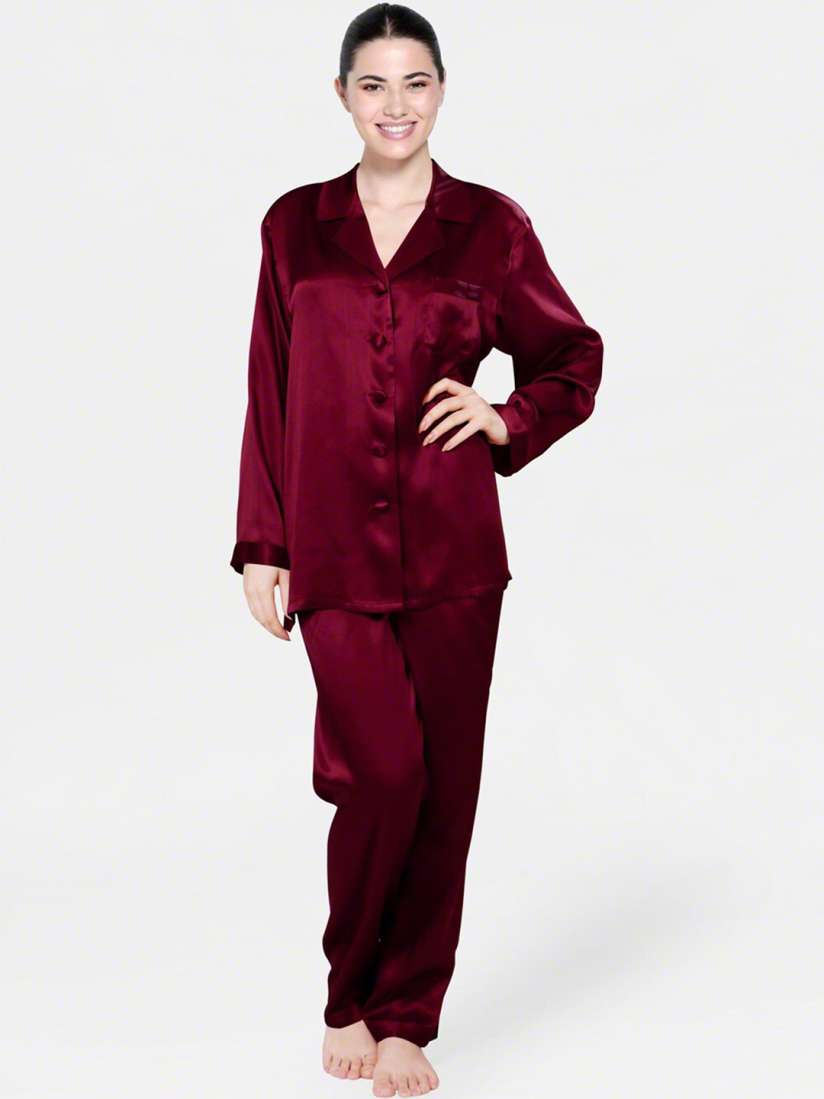 Buy Bella Babe by SK Lapel Collar Satin Night suit Night suits for Women 29013082 Myntra