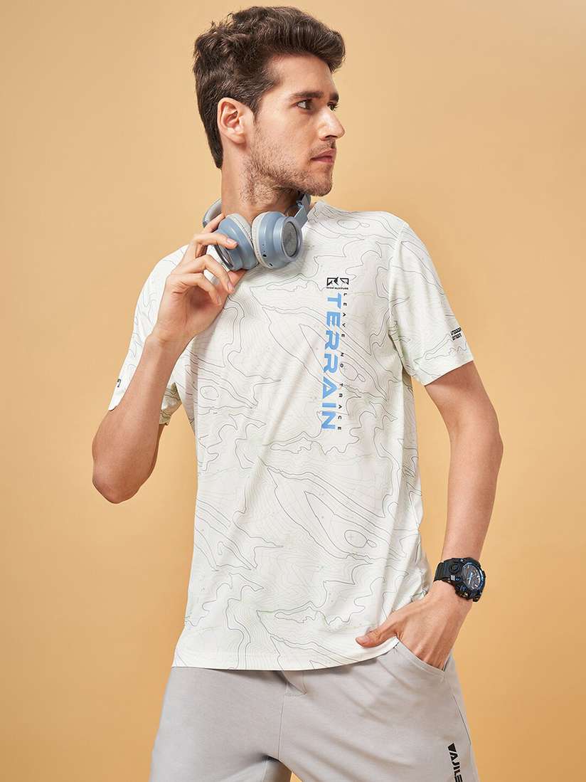 Buy Ajile by Pantaloons Abstract Printed Round Neck Slim Fit