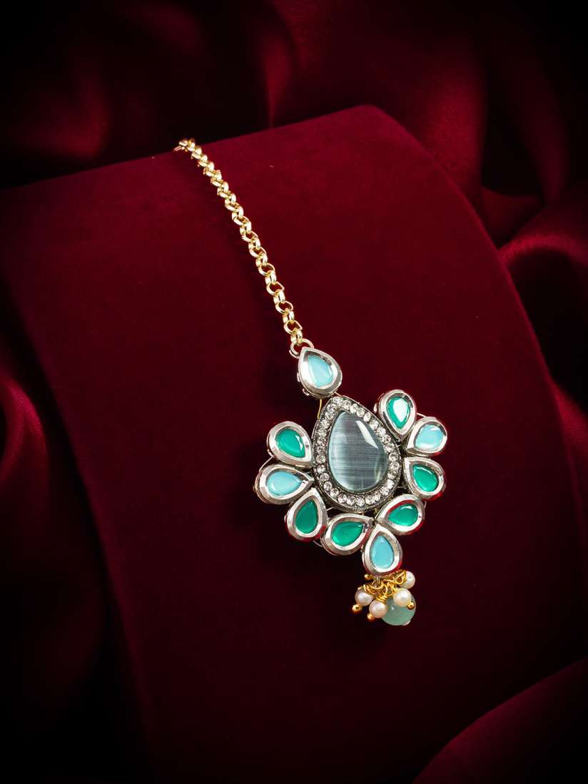 Buy aadita Kundan Studded Maang Tikka Head Jewellery for Women 29064240 Myntra