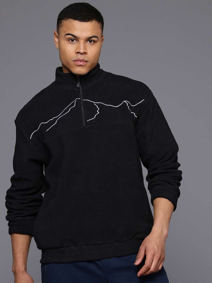 Buy HRX by Hrithik Roshan Stand Collar Pure Acrylic Fleece Sweatshirt Sweatshirts for Men 29068180 Myntra