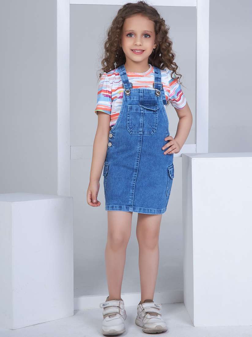 Buy Peppermint Girls Slim Fit Dungaree Dungarees for Girls 29074272 Myntra