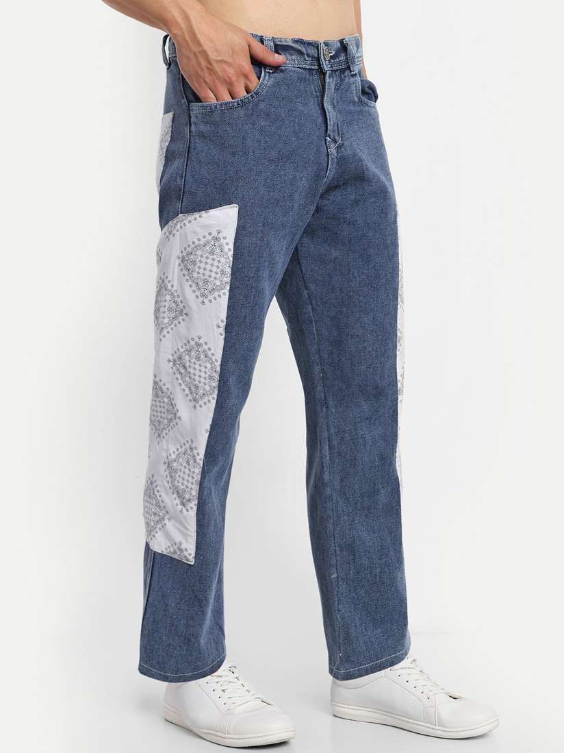 Buy styzon Men Loose Straight Fit Light Fade Printed Double Count Fabric Stretchable Jeans Jeans for Men 29076982 Myntra