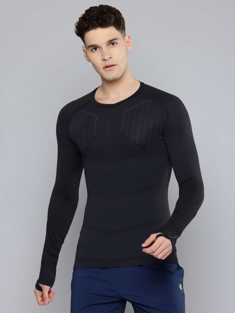 Buy Kipsta By Decathlon Men Black Keepdry Sports Compression Long Sleeve Shirt Tshirts for Men 29077084 Myntra