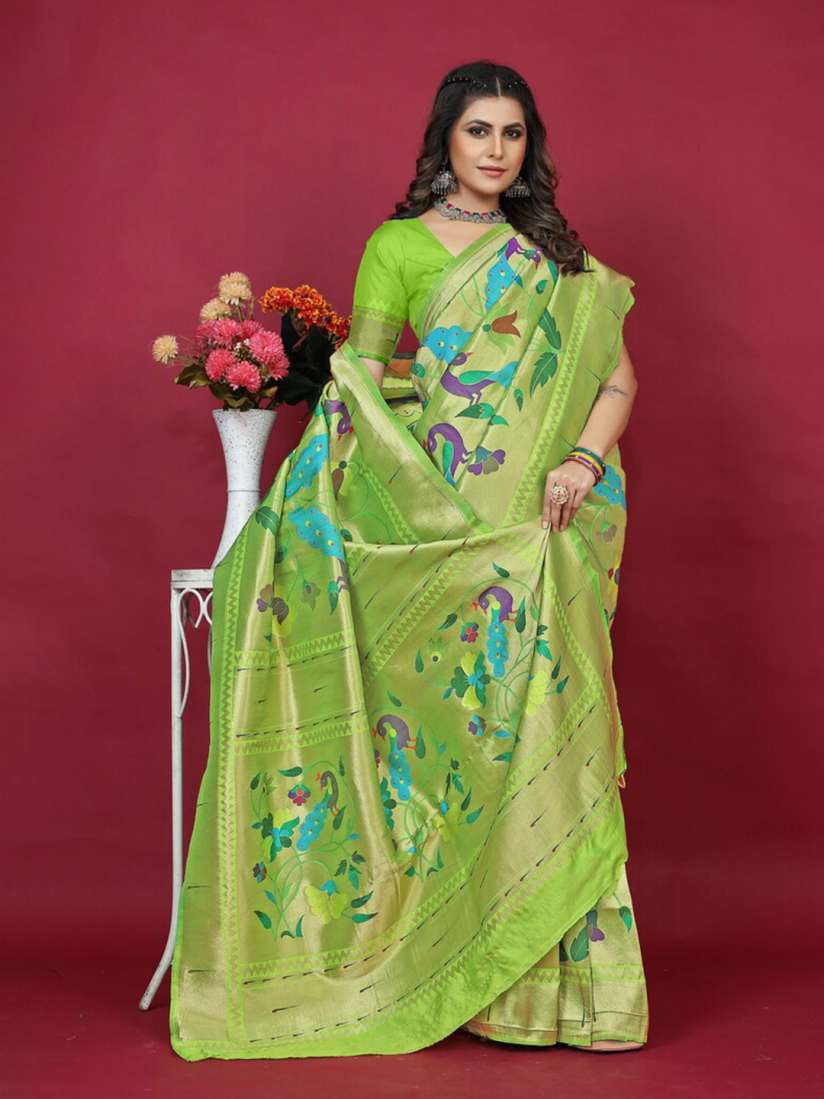 Buy Kandora Ethnic Woven Design Pure Silk Paithani Saree Sarees for Women 29079372 Myntra