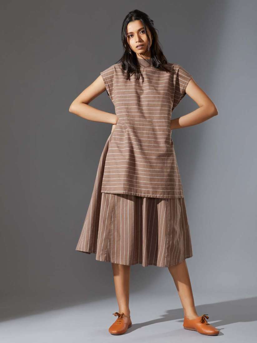 Striped dress myntra shop