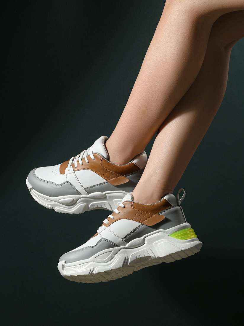 Layasa White Shoes For Girls With Price Women Lace-Up Sneakers