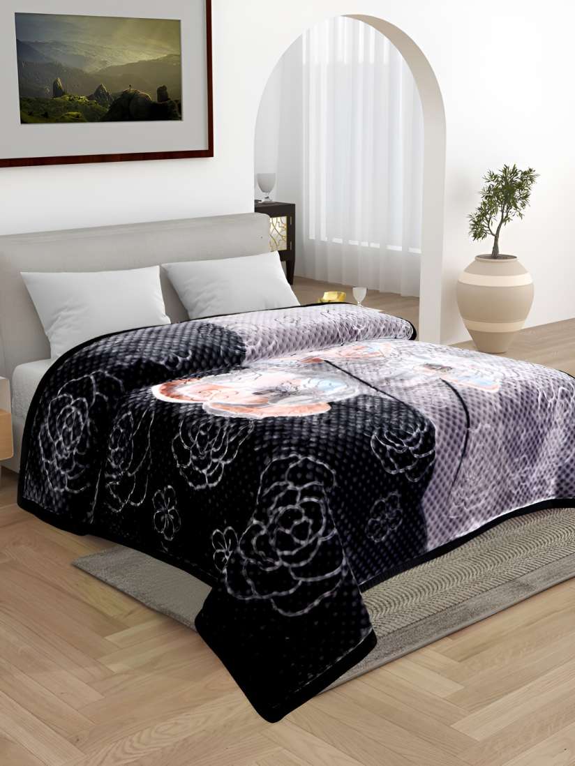 Buy Bezzilish Home Black White Floral Heavy Winter 600 GSM Double Bed Blanket Blankets Quilts and Dohars for Unisex 29095628 Myntra