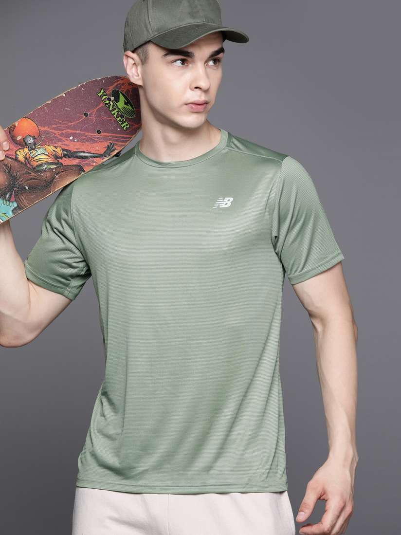Buy New Balance Moisture Wicking Olivelea Olf NB Dry Athletic T shirt Tshirts for Men 29114764 Myntra