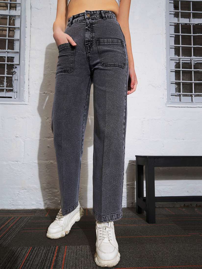 Myntra black jeans for ladies outlet