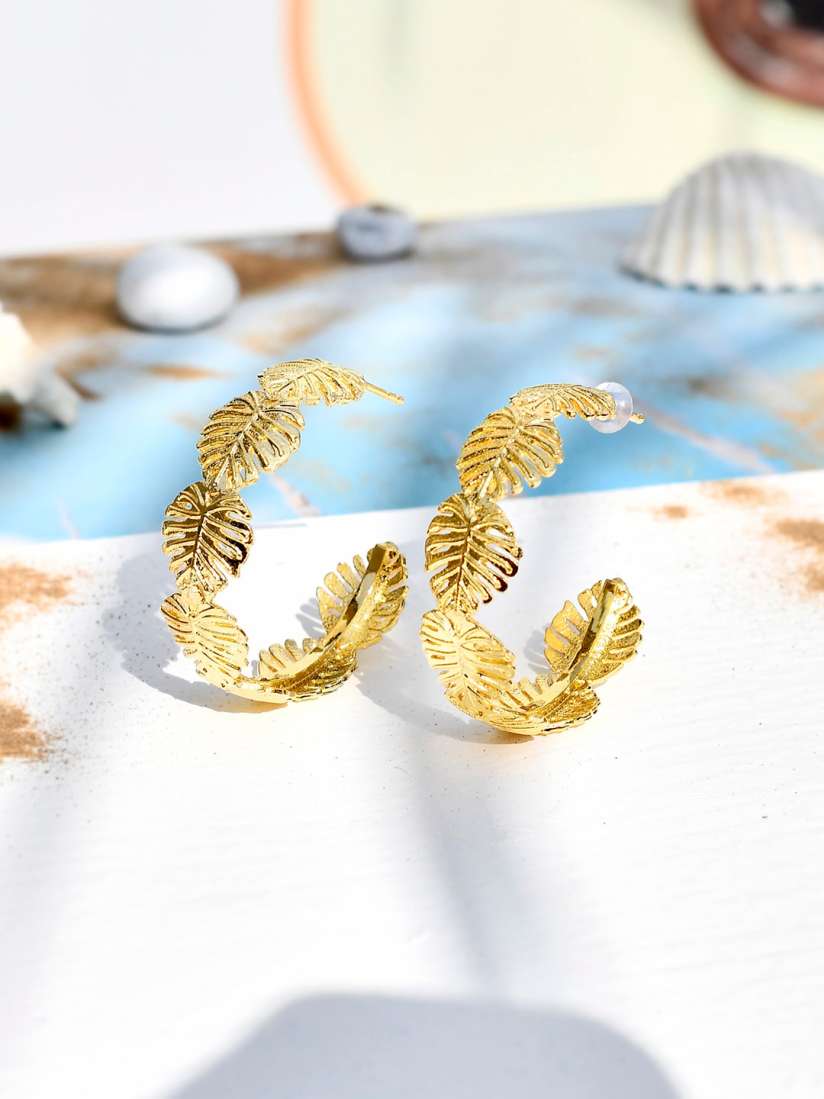 Buy Voylla Gold Plated Contemporary Half Hoop Earrings Earrings for Women 29122012 Myntra