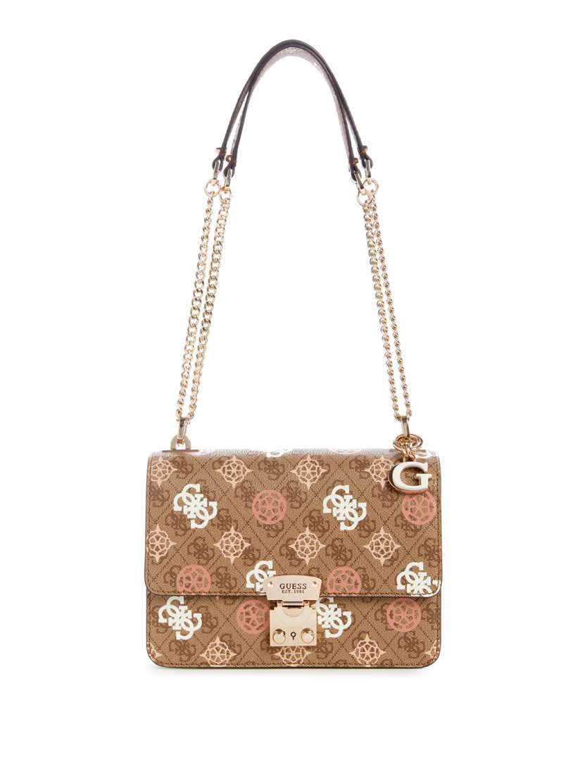 Buy GUESS Brand Logo Printed Structured Shoulder Bag Handbags for Women 29127942 Myntra