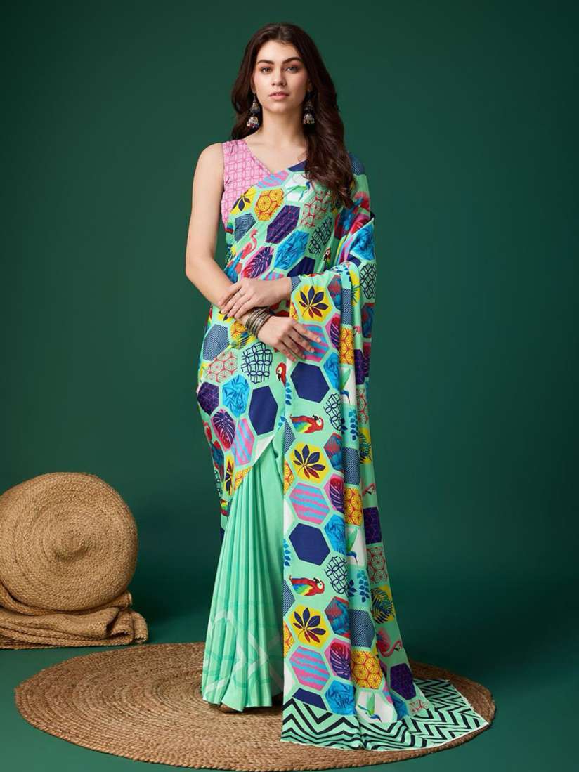 Buy P D Silk Mills Printed Pure Crepe Saree Sarees for Women 29132362 Myntra