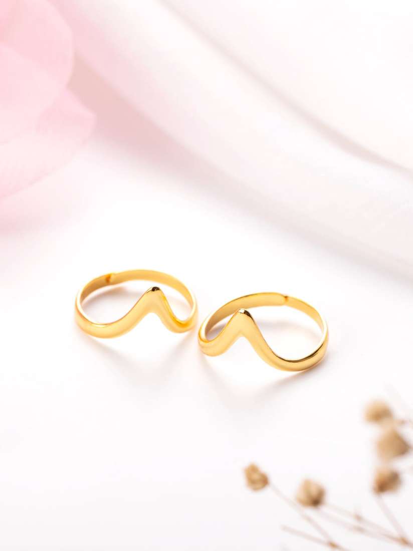 Gold plated silver toe rings top