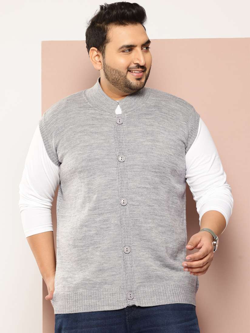 Buy Sztori Plus Size Sleeveless Acrylic Cardigan Sweaters for Men 29140174 Myntra