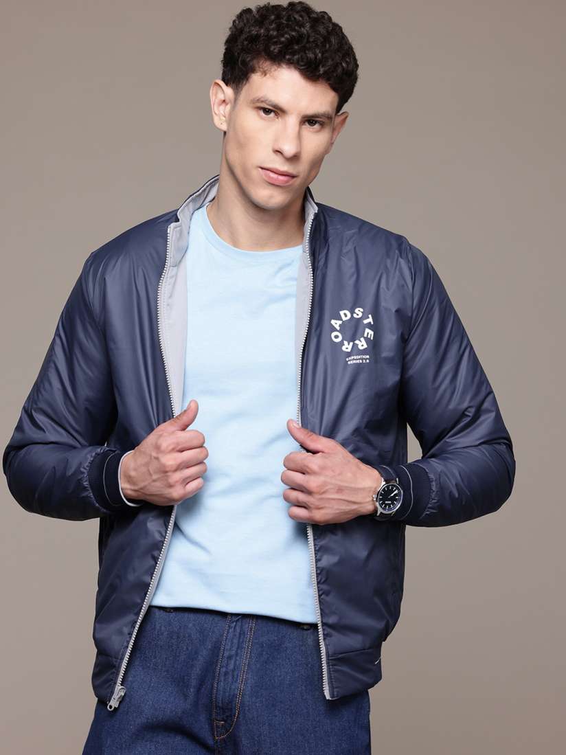 Buy The Roadster Lifestyle Co. Reversible Bomber Jacket Jackets for Men 29142532 Myntra