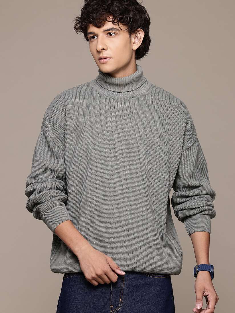 Mens Sweater Textured Turtleneck Sweater Buy The Roadster