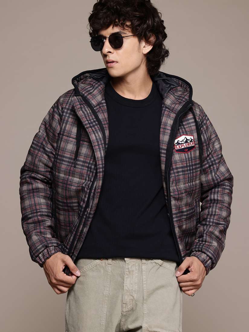 Buy The Roadster Lifestyle Co. Checked Hooded Padded Jacket Jackets for Men 29144032 Myntra