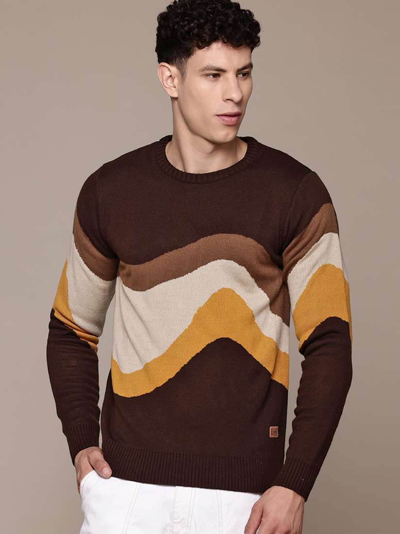 Buy The Roadster Lifestyle Co. Men Abstract Acrylic Pullover Sweaters for Men 29144970 Myntra