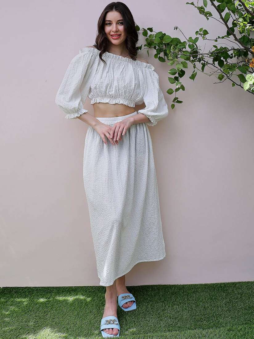 Crop top and skirt myntra clearance