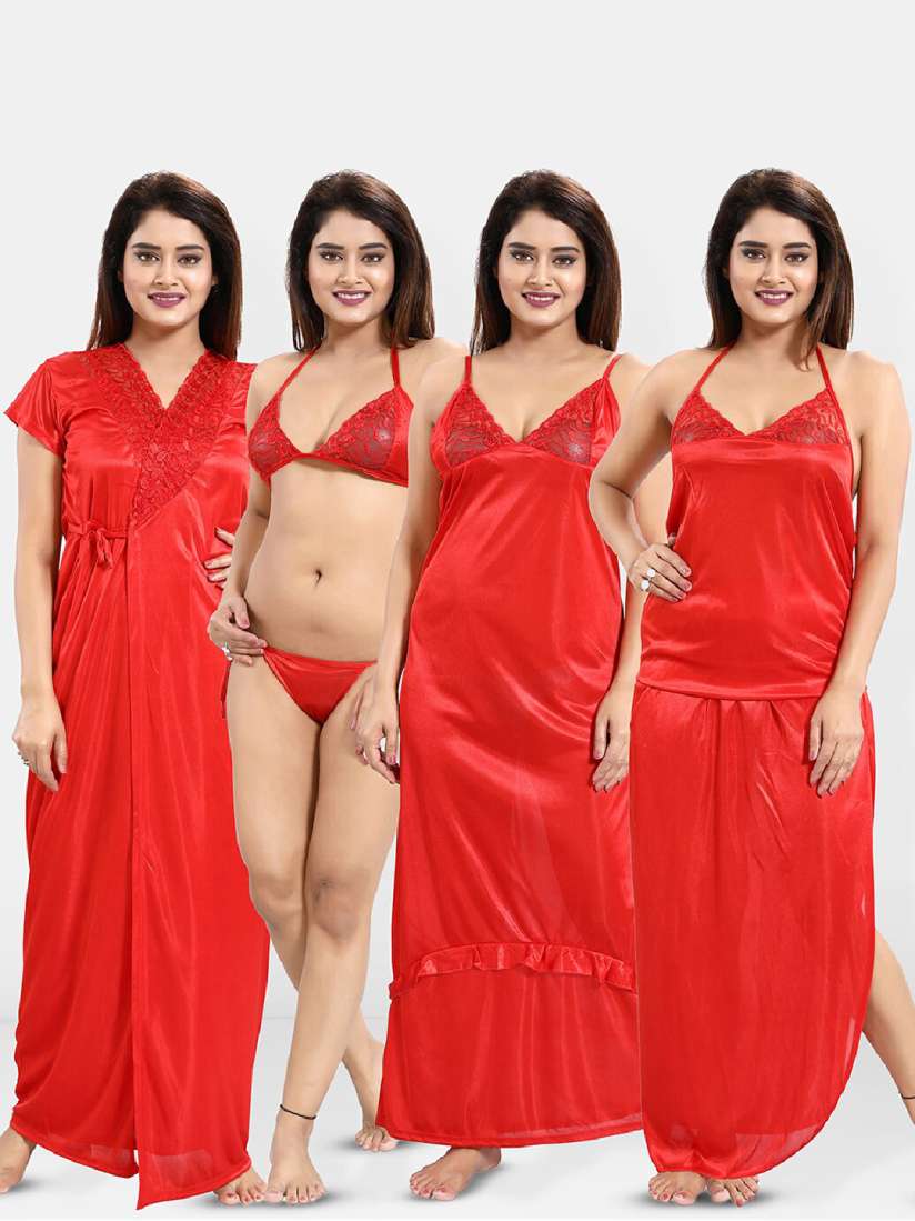 Buy Be You Maxi 1 Robe 1 Nighty 1 Lingerie Set 1 Night Suit Set Nightdress for Women 29167714 Myntra