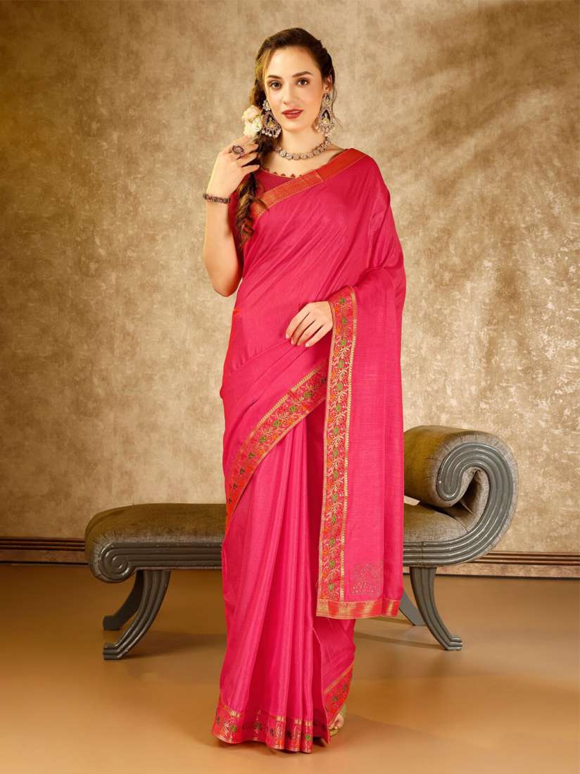 Myntra pink saree hotsell