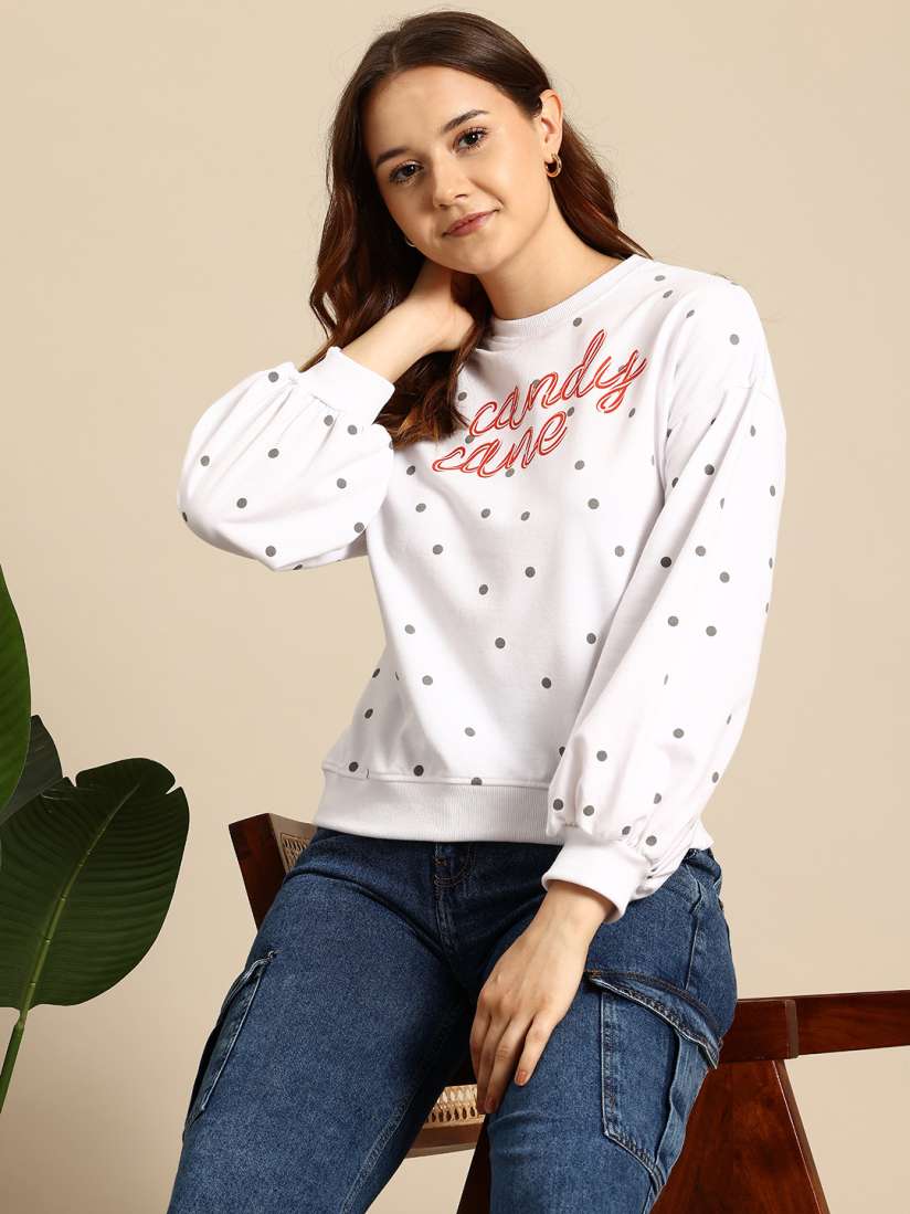 Polka dot sweatshirts cheap
