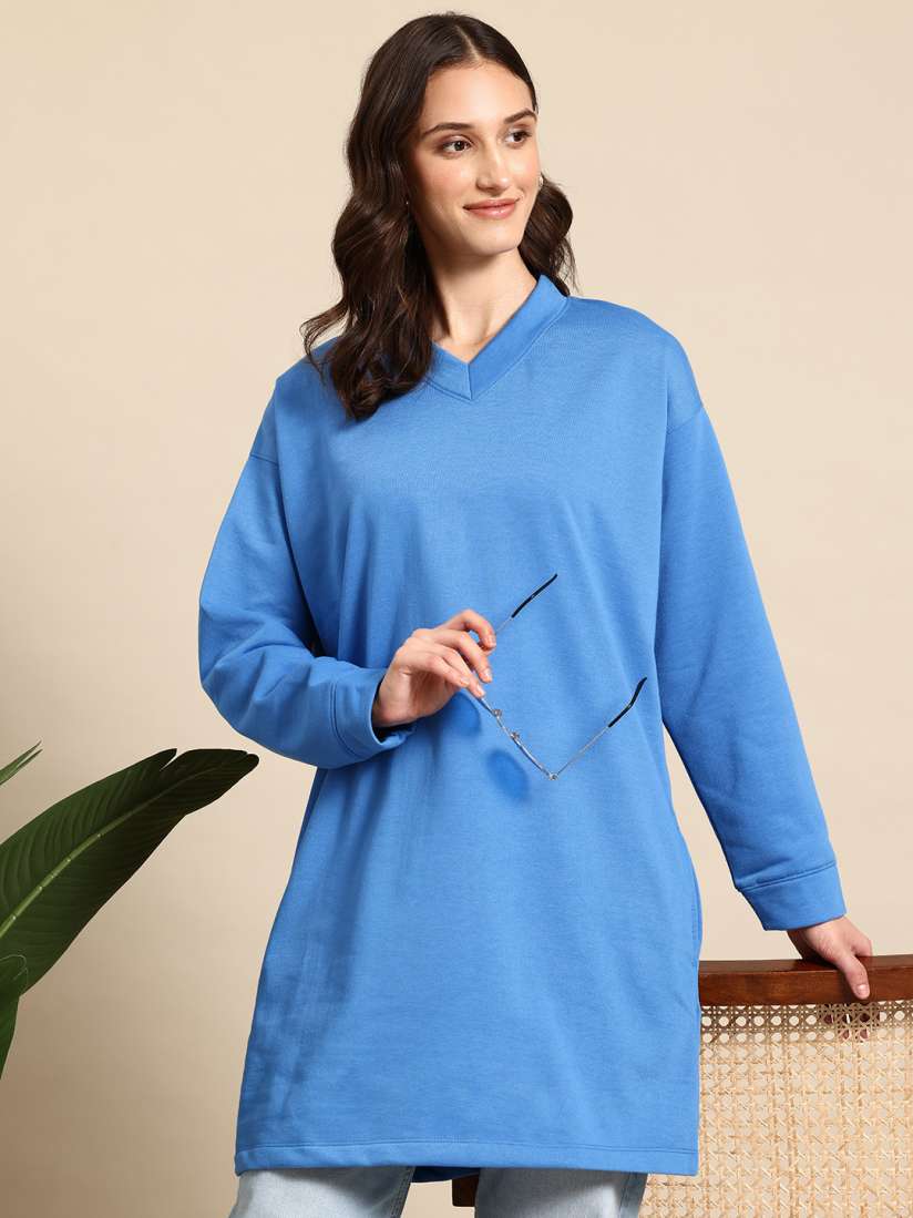 Buy Mast Harbour Longline Sweatshirt Sweatshirts for Women 29168358 Myntra