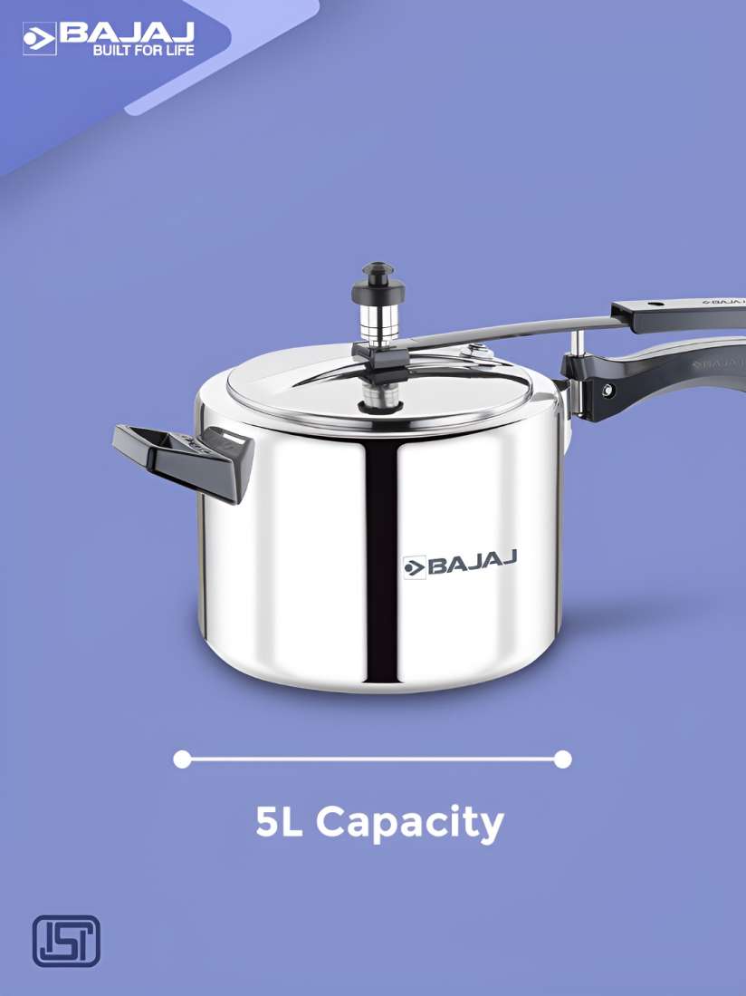 Buy Bajaj Silver Toned New Shakti ILPC Black Aluminium Pressure Cooker 5 L Pressure Cooker for Unisex 29169434 Myntra