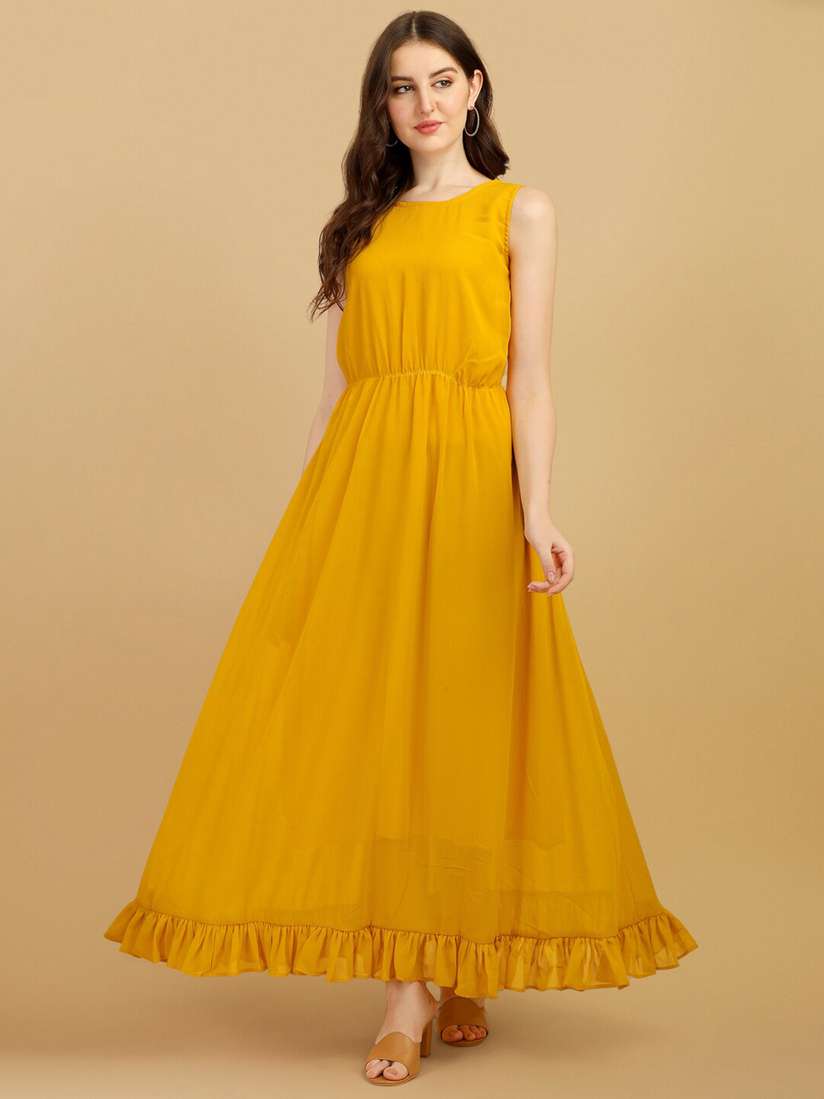 Buy Vidraa Western Store Round Neck Georgette Maxi Dress - Dresses for  Women 29174320 | Myntra