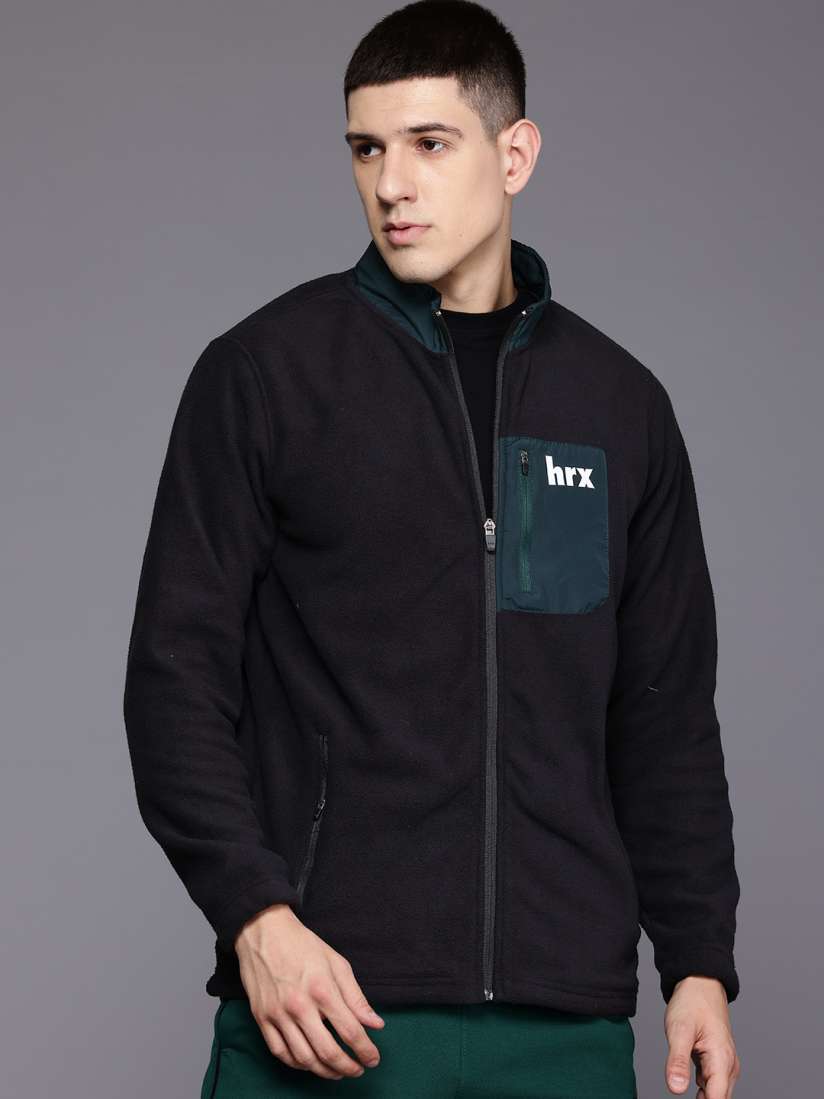 Buy HRX by Hrithik Roshan Contrast Pocket Sherpa Front Open Sweatshirt Sweatshirts for Men 29177254 Myntra