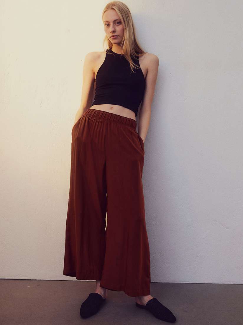 H&m cropped pull on trousers online