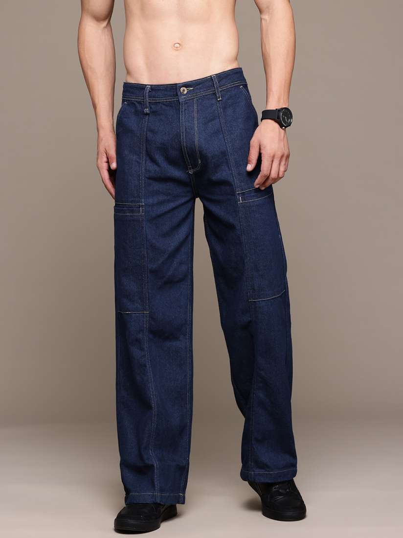 Buy The Roadster Lifestyle Co. Men Pure Cotton Wide Leg Baggy Jeans Jeans for Men 29200548 Myntra