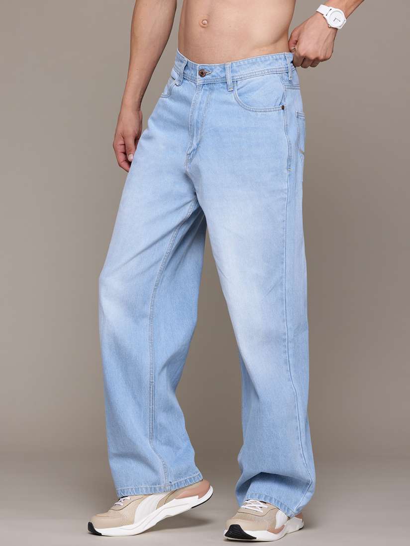 Buy Roadster Men Wide Leg Light Fade Jeans Jeans for Men 29200556 Myntra