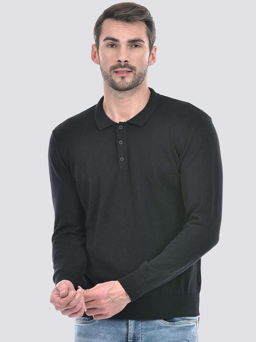 Buy Numero Uno Lapel Collar Long Sleeves Cotton Pullover Sweater Sweaters for Men 29211130 Myntra