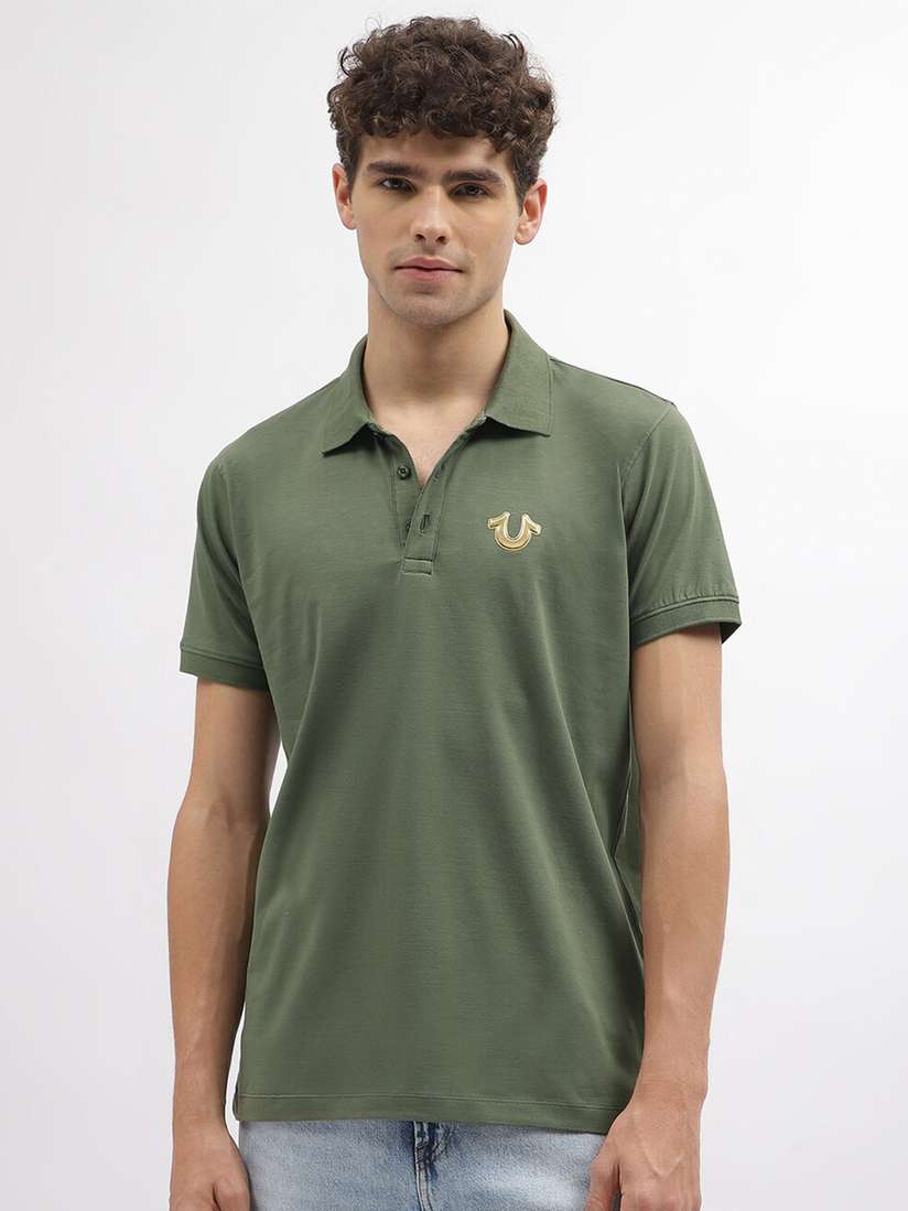 Men Tshirt True Religion Green Shirt True Religion Polo Collar