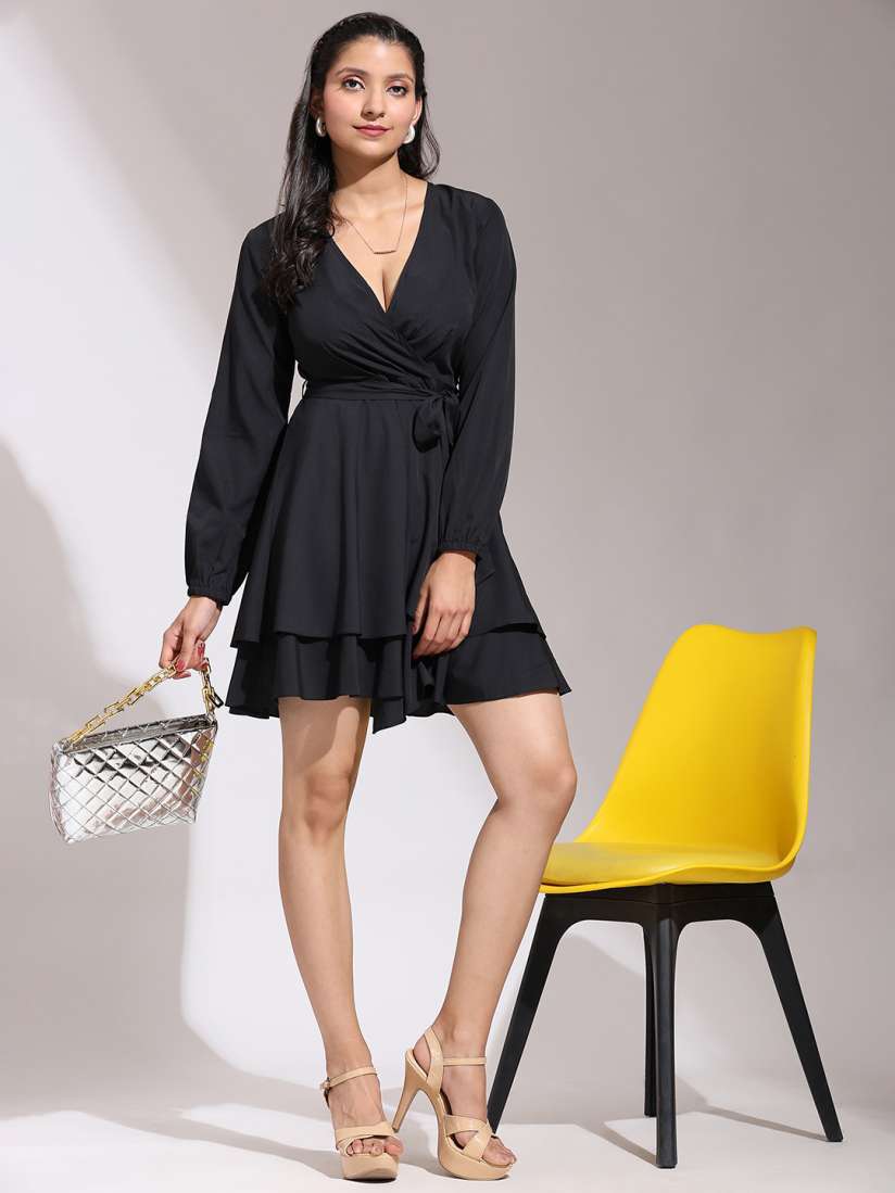 Layered wrap dress cheap